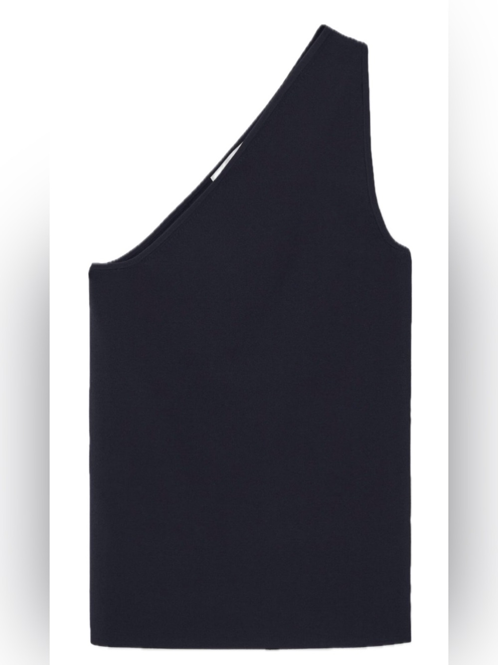 COS Dark Navy Blue One Shoulder Tank Asymmetric Top